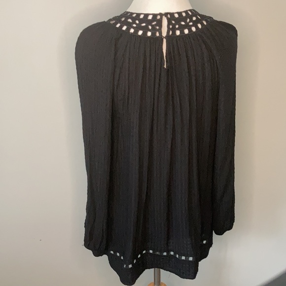 Max Studio Black Peasant Blouse XS - Picture 5 of 6
